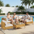 VINGLI 7 Piece Patio Sectional Furniture Set, Wicker Outdoor Furniture by VINGLI
