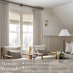 Burlywood Birch Pinch Pleated Thick Linen Curtains 112 Inches Long | 400GSM - Image 6