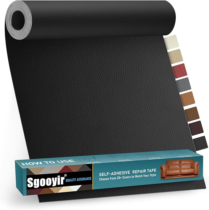 Leather Repair Patch Tape Kit, Vinyl Leather Repair Kit by Sgooyir