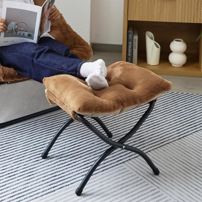 15" Folding Ottoman, Foldable Footrest Stool, Portable Small Foot Stool - Image 8
