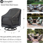Patio Swivel Chair Cover 4 Pack, Waterproof Heavy Duty Outdoor Chair Covers - Image 3