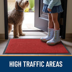 OLANLY 2-Pack Front Door Mats 47x23, Waterproof Heavy-Duty Doormats | Red - Image 7