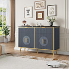 47.2" Buffet Storage Cabinet, Modern Fluted Coffee Bar Station - Image 4