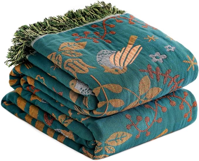 LUTBM Boho Throw Blanket for Bed 100% Cotton Soft Quilt Summer Lightweight by LUTBMFindYourFreeSpiritatHome