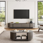 Coffee Table and TV Stand Set of 2, 76.4'' Modern TV Console，Entertainment by ukaocai