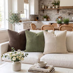 Fancy Homi 2 Packs Olive Green Euro Decorative Throw Pillow Covers 28x28 Inch - Image 2