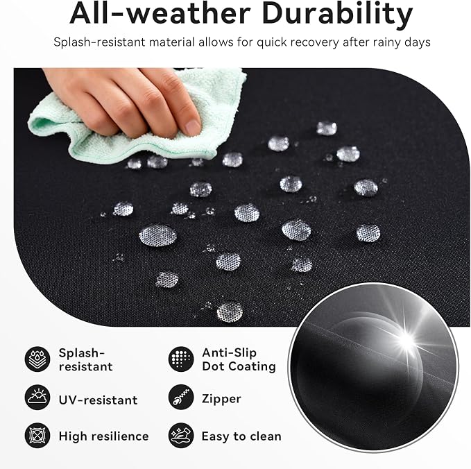 Aoxun Patio Furniture Set, Widen Armrests Wicker Outdoor Sectional - Image 5