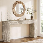 Solid Wood Console Table, 63-Inch Farmhouse Sofa Table Behind Couch - Image 3