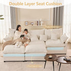 GOSUHI 108" U Shaped Couch, Modular Sectional Sofa, 3-Seater Comfy Cloud Couch - Image 4