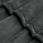 BEDELITE Fleece Blanket Soft Oversized Bed Blanket Charcoal Grey 120"x120" | - Image 4