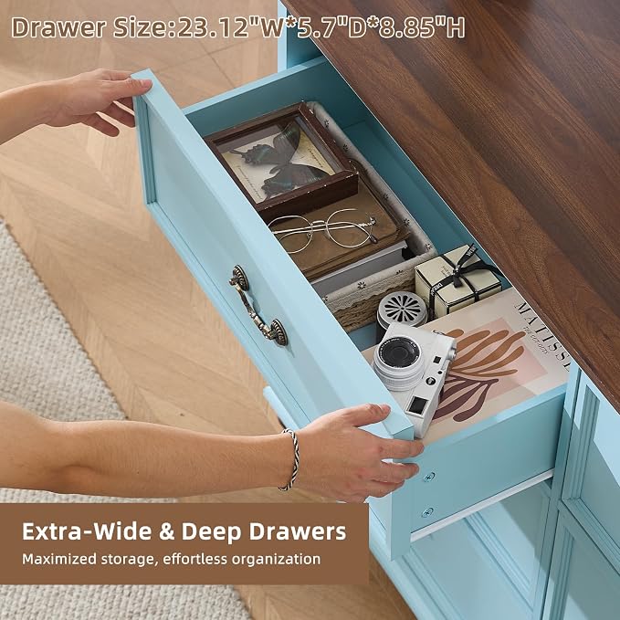 Joaxswe Farmhouse 6 Drawers Dresser - Image 5