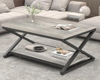 HSH Rustic Grey Coffee Table, Modern Minimalist Living Room Table - Image 9