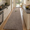 2x10 Coffee/White Runner Rug Washable Non-Slip by Unknown