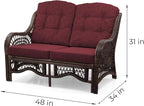 Malibu Lounge Loveseat Sofa Natural Rattan Wicker Handmade Design - Image 2