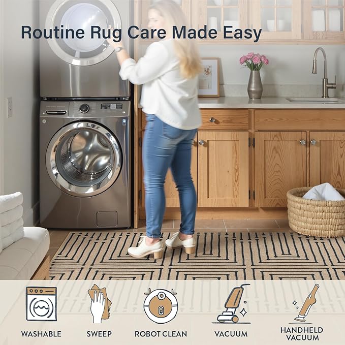 Lahome Easy Jute Washable Runner Rug, 2x8 Farmhouse Kitchen Runner Rug | Non - Image 5