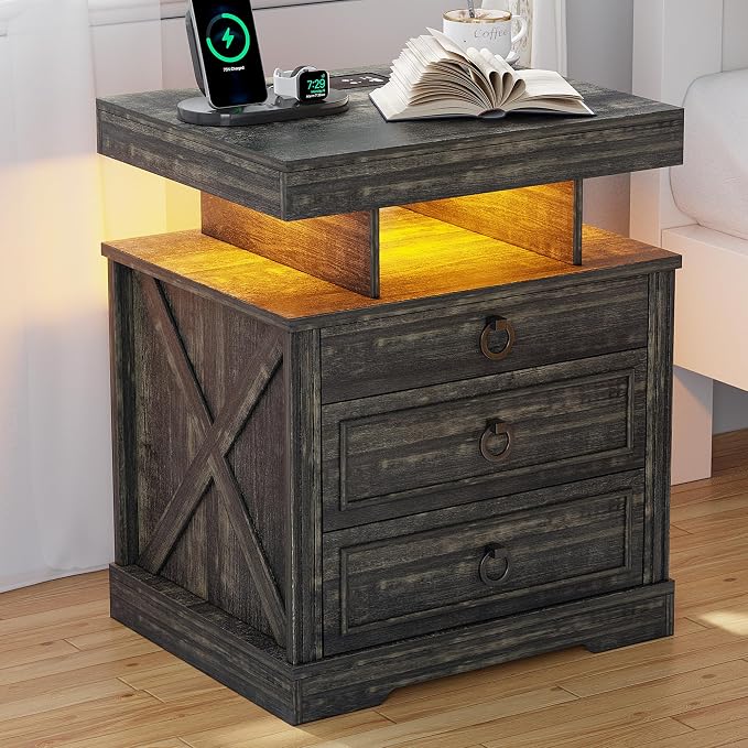 WOOVIVS Side Table with Gun Drawer - Image 8
