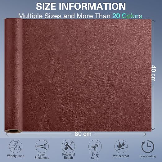 Self Adhesive Leather Repair Patch Kit, 31.4 in x 16 in Large Vinyl Leather - Image 3