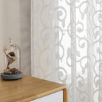 Furman Ivory Sheer Kitchen Curtains Tiers 36 inch Length, Light Filtering Soft by OWENIE