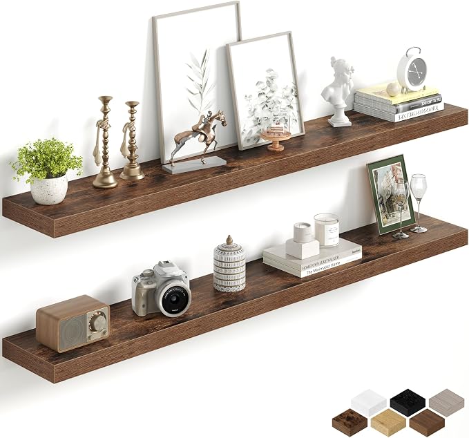 Fun Memories 55Inch Long Floating Shelves, 8 Inch Deep Shelves by FunMemories