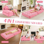 HABUTWAY Folding Sofa Bed, Convertible Sleeper Chair Bed w/Dual-Pillow & Handle - Image 7