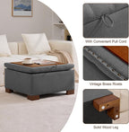 WUTUTUEE 30" Fabric Square Storage Ottoman - Image 5