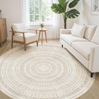 cotiled 8x8 Round Rug 8ft Circle Living Room Boho Area Rugs | Solve Modern - Image 3