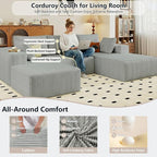 95" Cloud Sectional Couch U-Shaped Chaise - Image 4
