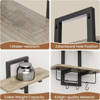 Creso hom Floating Shelves, Hanging Bathroom Shelves 2-Tier, Wall Mounted - Image 5