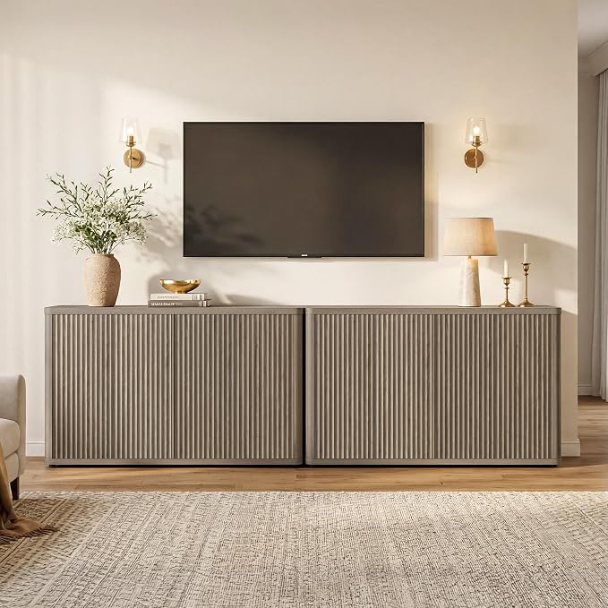 SICOTAS Buffet Cabinet with Storage Accent Sideboard with 4 Doors 66.3" Wide - Image 7