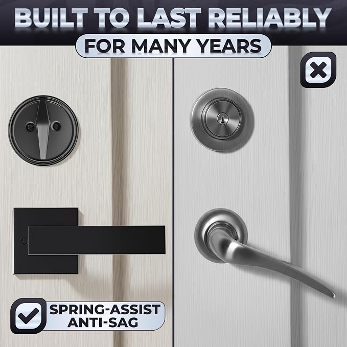 Front Door Lock Set with Deadbolt – Zinc Alloy Body with Multi‑Layer Plating | - Image 9