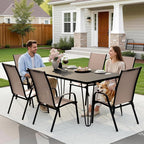 JEAREY Patio Dining Chairs Set of 6, Outdoor Stackable Dining Furniture Set - Image 6