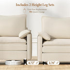 Vesgantti 108" Sectional Sleeper Sofa, 6-Seater Oversized Modular Cloud Couch - Image 3