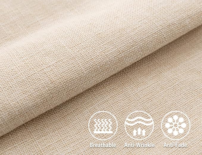 Stellhome Pack of 2 Burlap Throw Pillow Covers Farmhouse Linen Cushion Covers - Image 2