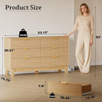 BORNOON 53" Long Dresser for Bedroom, 6-Drawer Dresser - Image 2