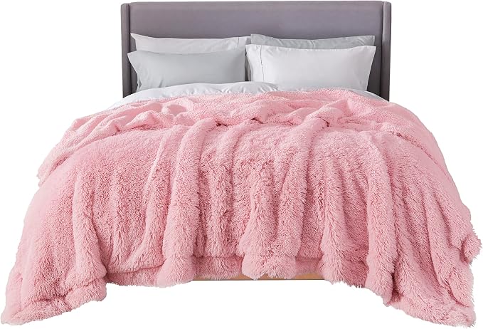 Bedsure GentleSoft Fluffy Pink King Size Blanket - Image 7