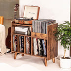 Record Player Stand, Large Record Player Table Cabinet - Image 4