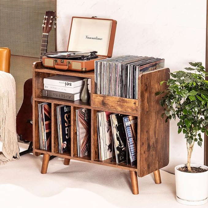 Record Player Stand, Large Record Player Table Cabinet - Image 4