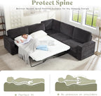 AMERLIFE 106" Oversized Sofa Bed, Sectional Sleeper Sofa - Image 4