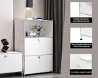 Metal Shelf with 2 Flap Doors, Large Capacity Cabinet, DIY Modern Home - Image 5
