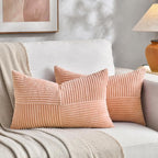 Fancy Homi 2 Packs Peach Lumbar Decorative Throw Pillow Covers 16x28 Inch by Fancy+Homi