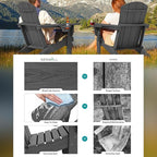SERWALL Foldable Adirondack Chair, HDPE Adirondack Chair - Image 3