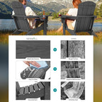 SERWALL Foldable Adirondack Chair Set of 2, HDPE Adirondack Chair - Image 3