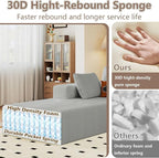95" Cloud Sectional Couch with L-Shape Chaise, Modular Comfy Sofa Chaise Longue - Image 3