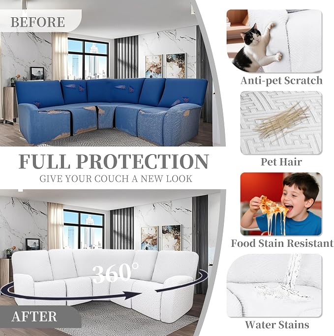 100% Waterproof Sectional Recliner Couch Covers - Image 6