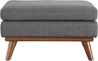 Modway Engage Mid-Century Modern Upholstered Fabric Ottoman in Gray - Image 5
