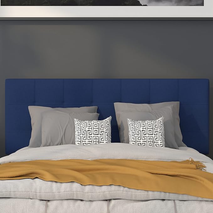 Flash Furniture Bedford Tufted Upholstered Full Size Headboard in Navy Fabric - Image 7