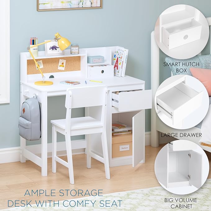 UTEX Kids Desk and Chair Set, Kids Study Desk - Image 4