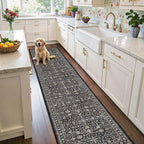 Grey Hallway Runner Rug 2x8 for Kitchen Bathroom | Non Slip;Machine Washable; by WelcometoBabovid