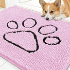 OLANLY Dog Door Mat for Muddy Paws 30x20, Paw Print Design Chenille Mud Mat | by OLANLY