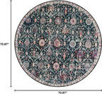 Lahome Moroccan Washable Round Area Rug, Soft Round Rugs 6ft Ultra-Thin | - Image 2